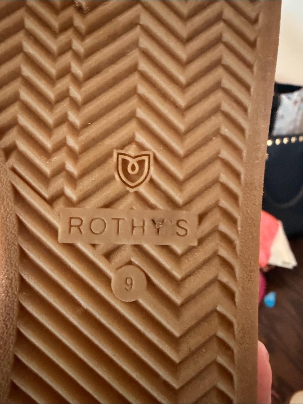 Rothy's Cream Knit Slip-On with Navy and Yellow Trim - Picture 7 of 7